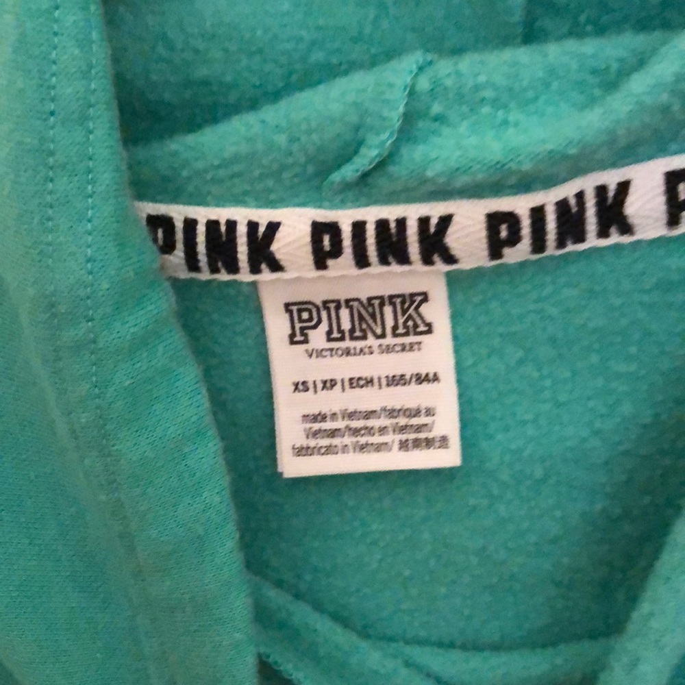 Teal PINK sweatshirt w/o hood, loose neck size xs - Picture 2 of 2